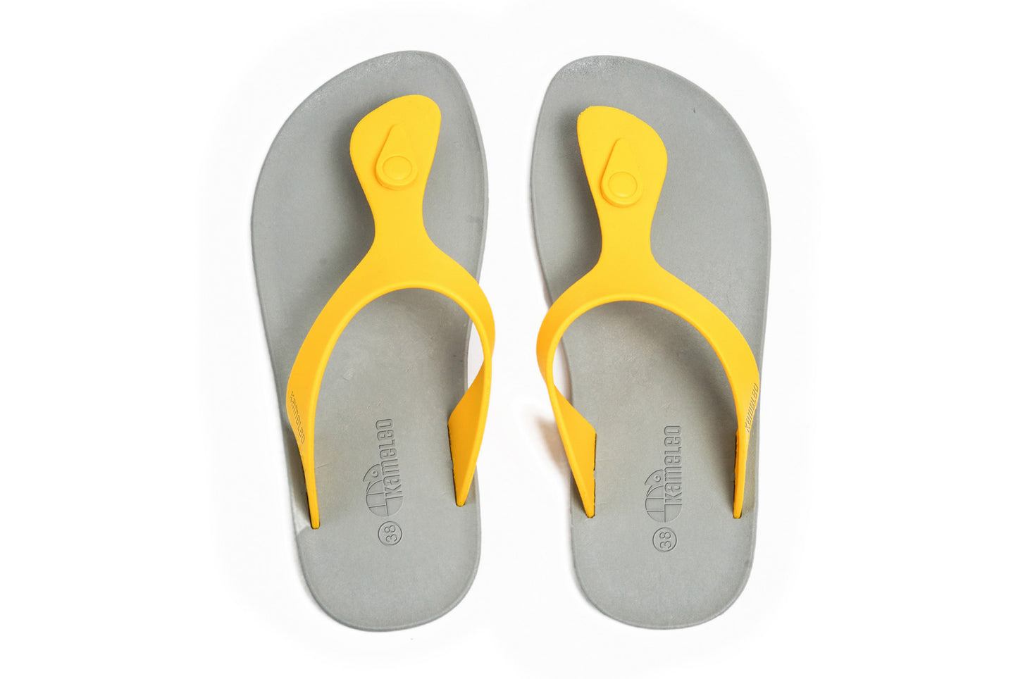 Candy Grey Sole Yellow Strap