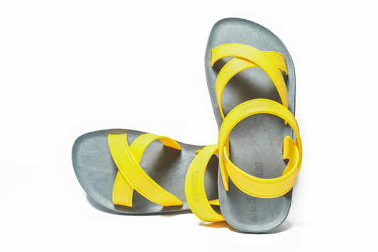Cross Plus Kids Grey Sole Yellow Strap