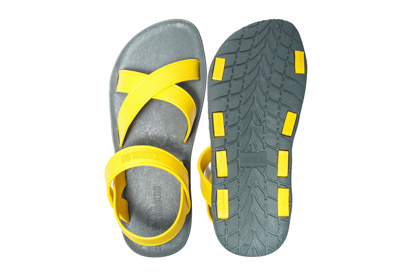 Cross Plus Kids Grey Sole Yellow Strap