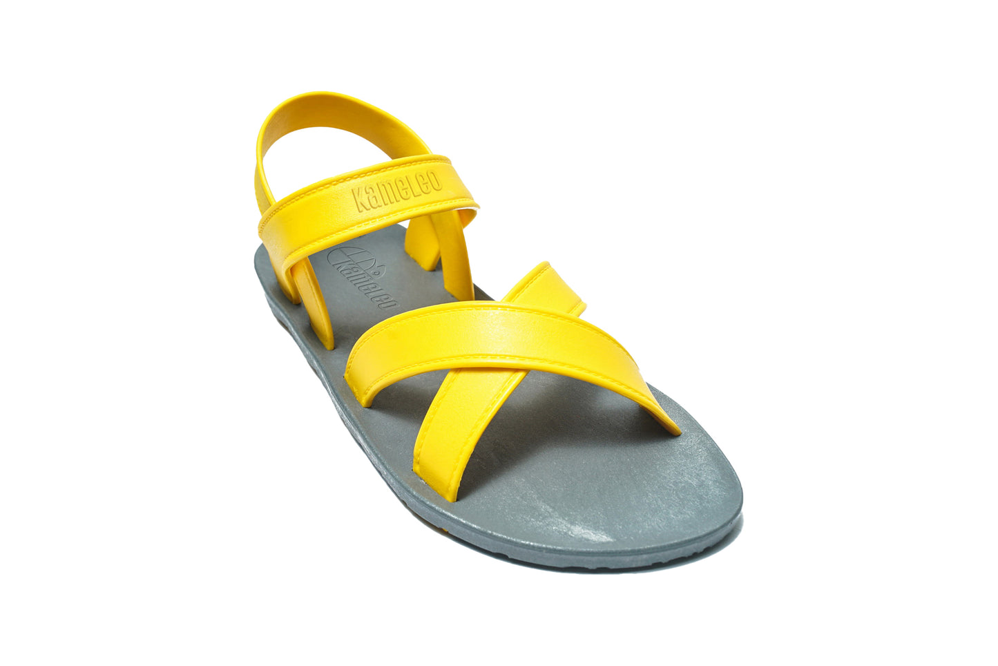 Cross Plus Kids Grey Sole Yellow Strap