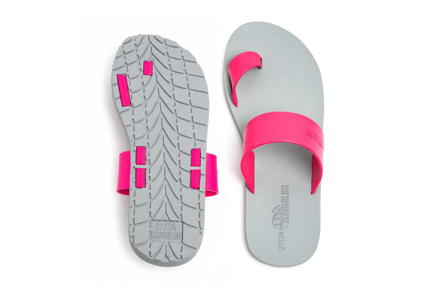 Pop Thumb Kids Grey Sole Pink Strap