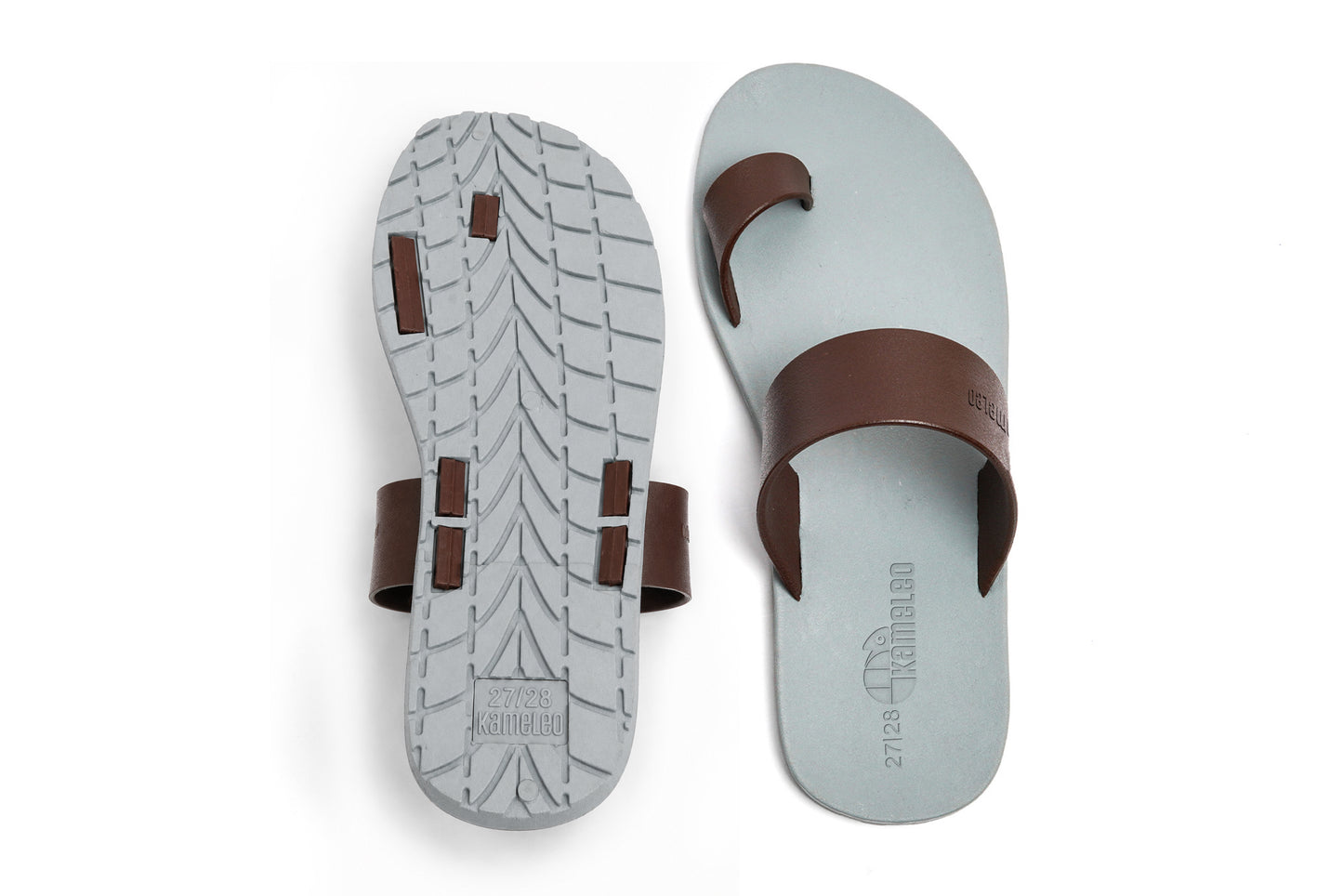 Pop Thumb Kids Grey Sole Brown Strap