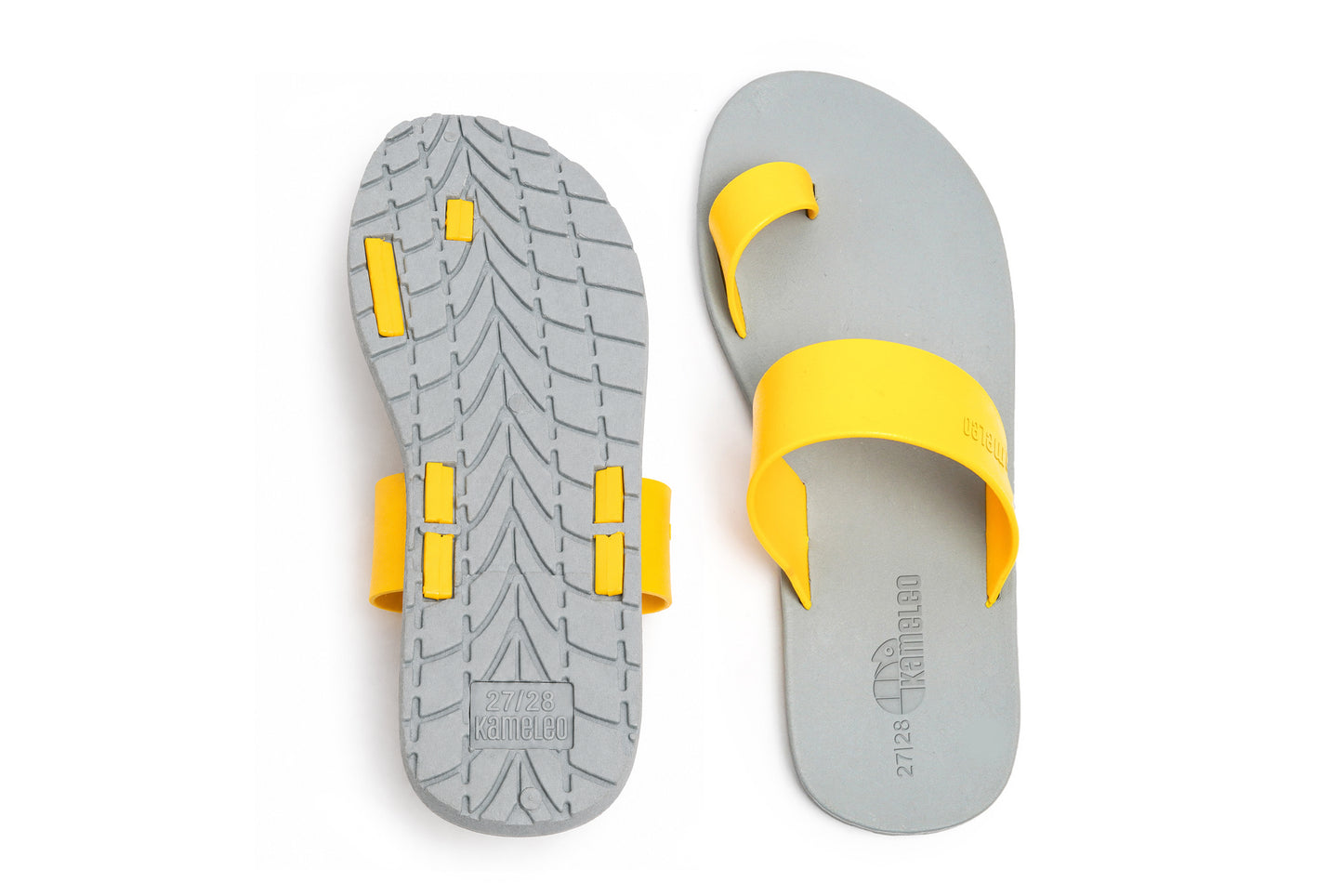 Pop Thumb Kids Grey Sole Yellow Strap