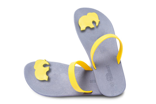 Poppi Ellie Grey Sole Yellow Strap
