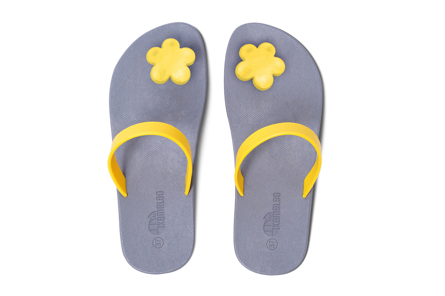 Poppi Flora Grey Sole Yellow Strap
