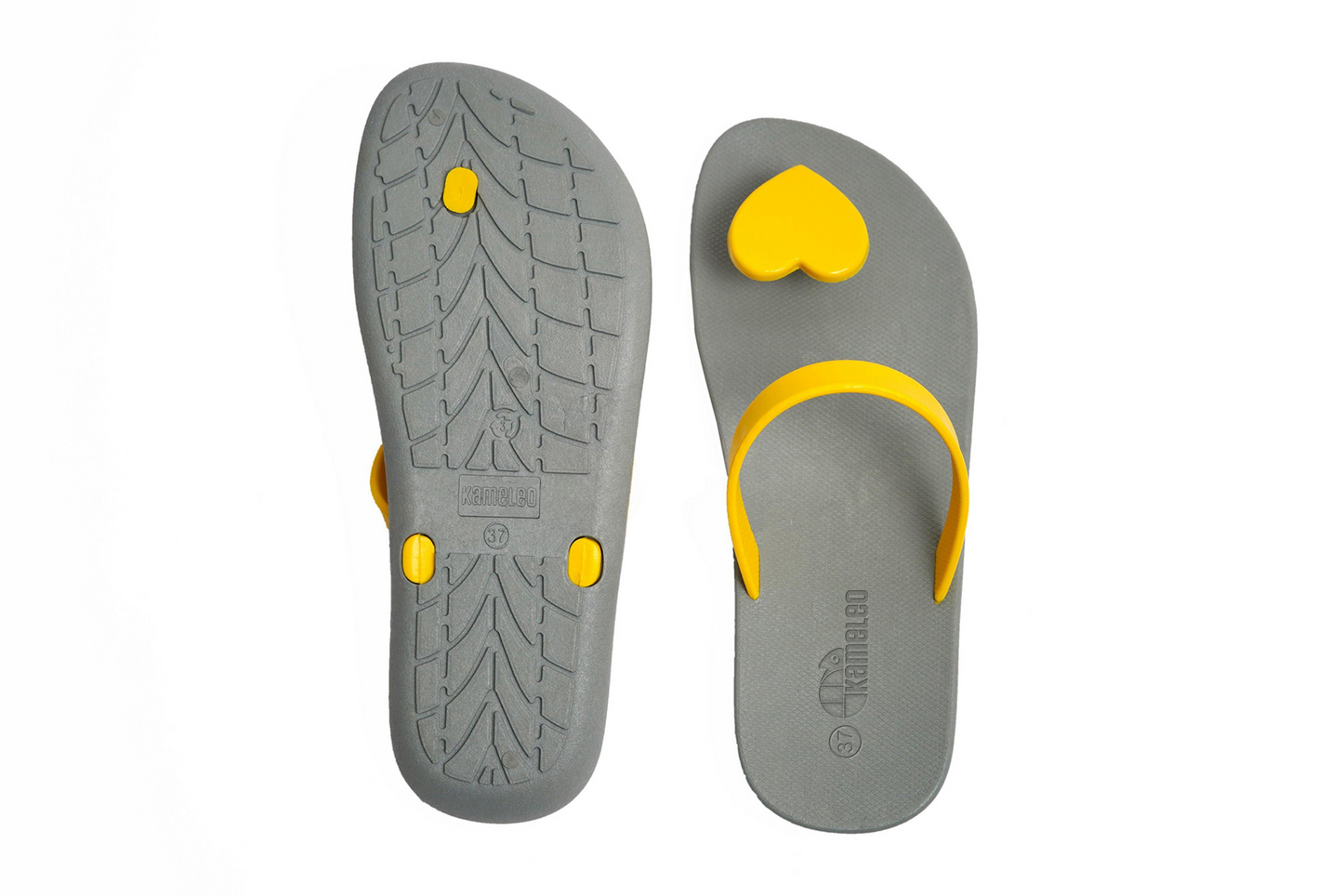 Poppi Heart Grey Sole Yellow Strap