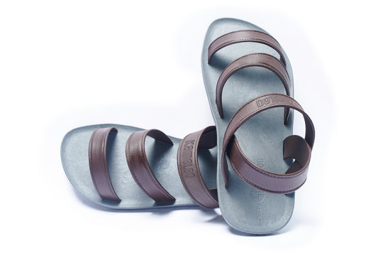 Twin Plus Kids Grey Sole Brown Strap