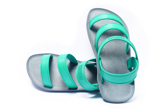 Twin Plus Kids Grey Sole Green Strap
