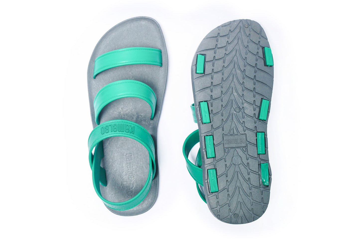Twin Plus Kids Grey Sole Green Strap