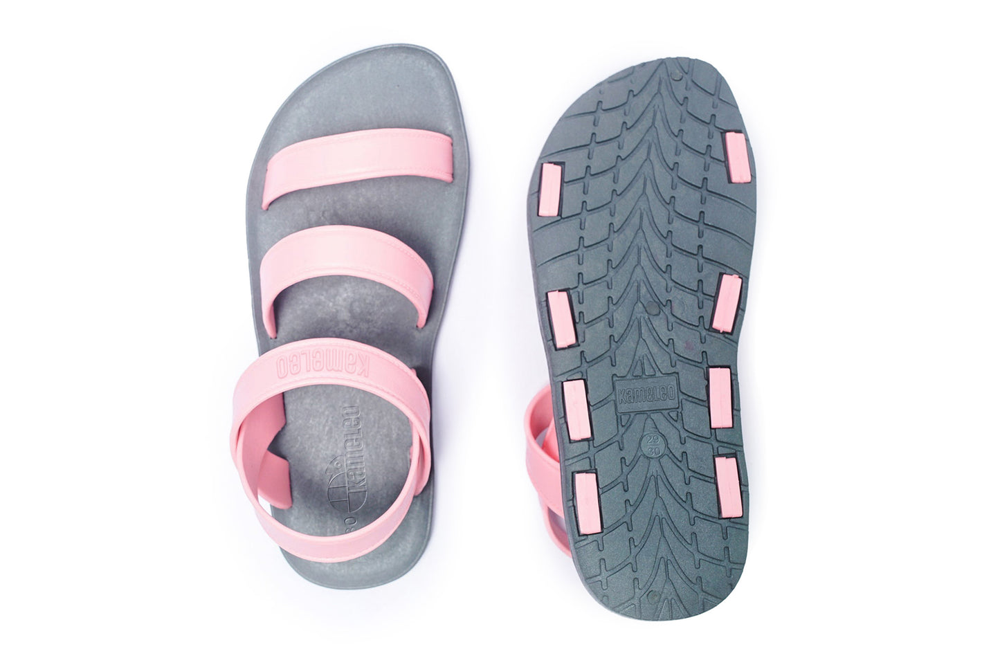 Twin Plus Kids Grey Sole LightPink Strap