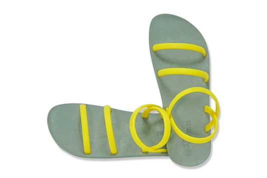 Twin Slim Grey Sole Yellow Strap