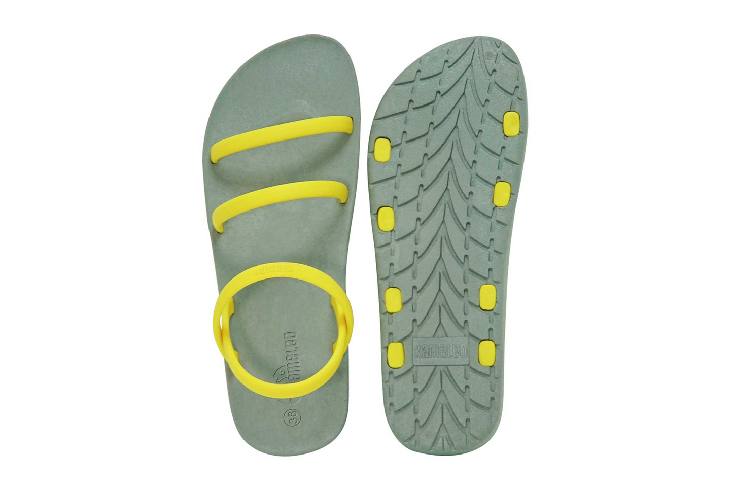 Twin Slim Grey Sole Yellow Strap
