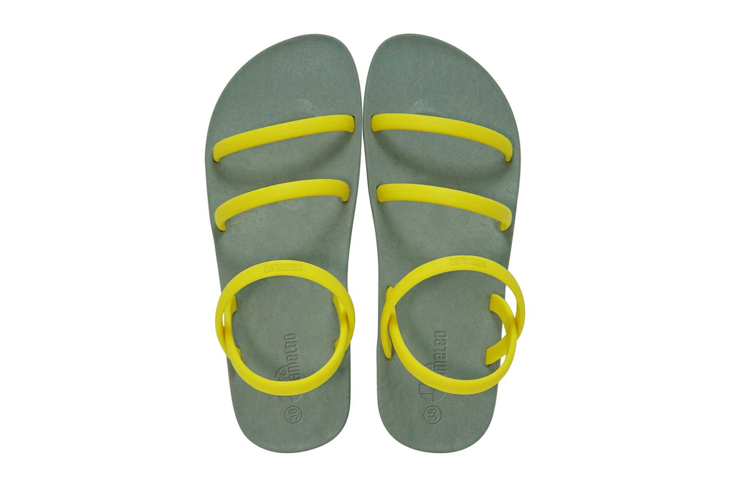 Twin Slim Grey Sole Yellow Strap