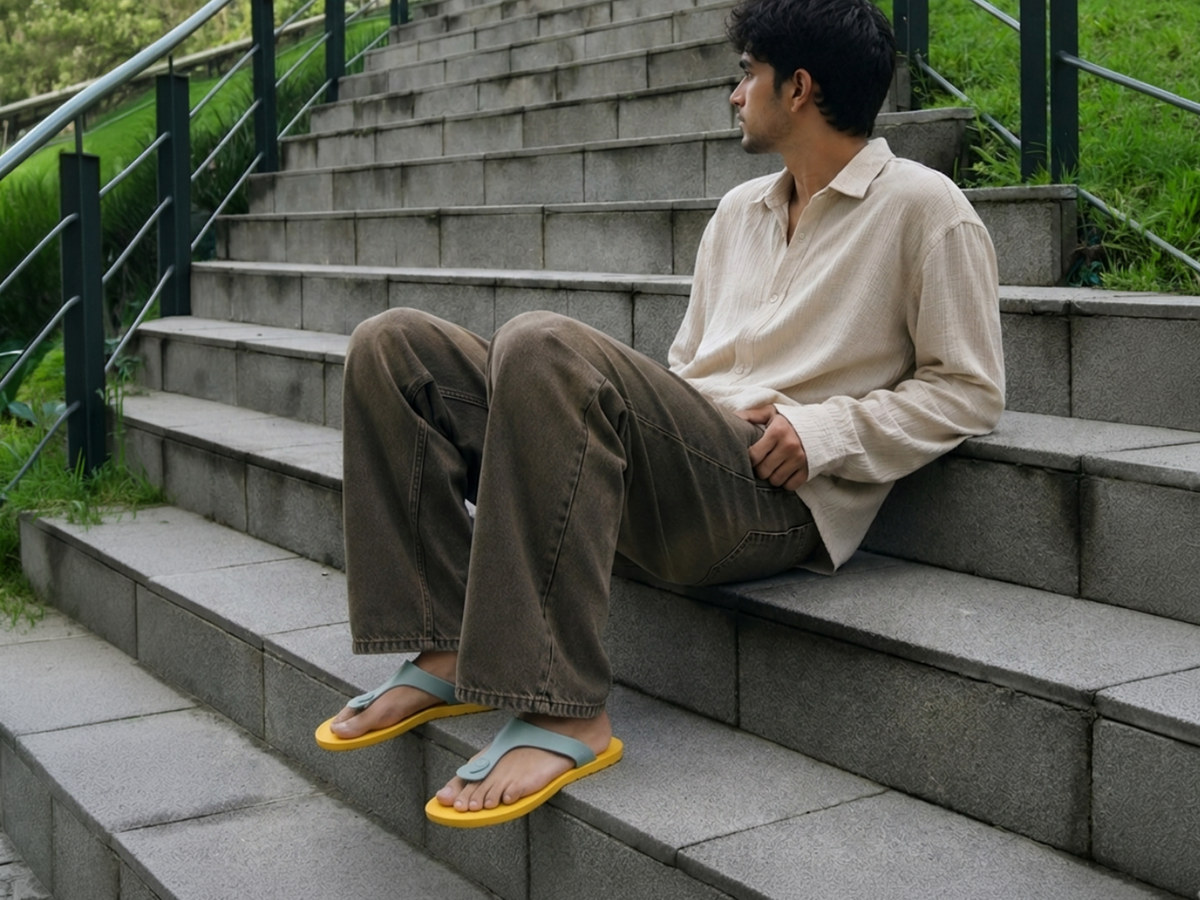 Candy Yellow Sole Grey Strap