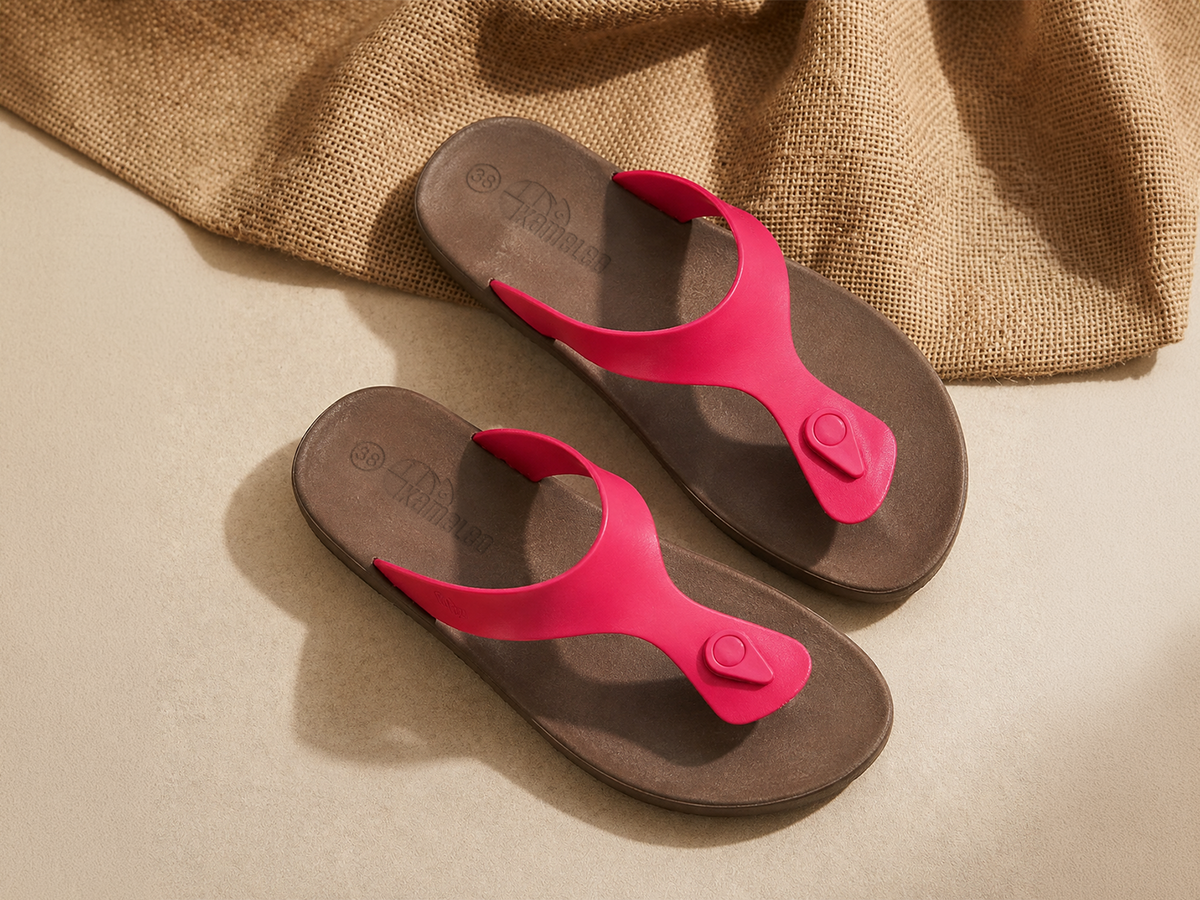 Candy Brown Sole Pink Strap