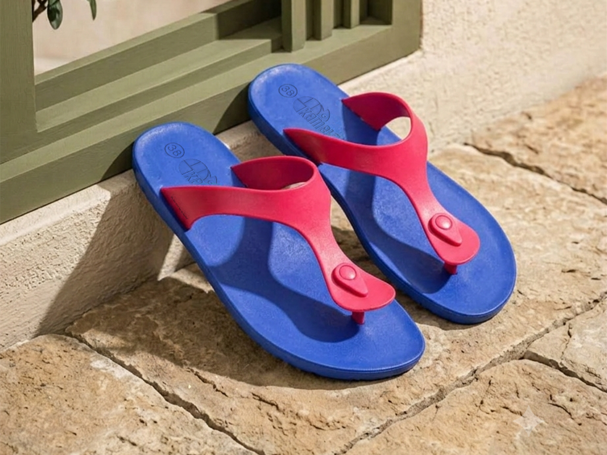 Candy Blue Sole Pink Strap