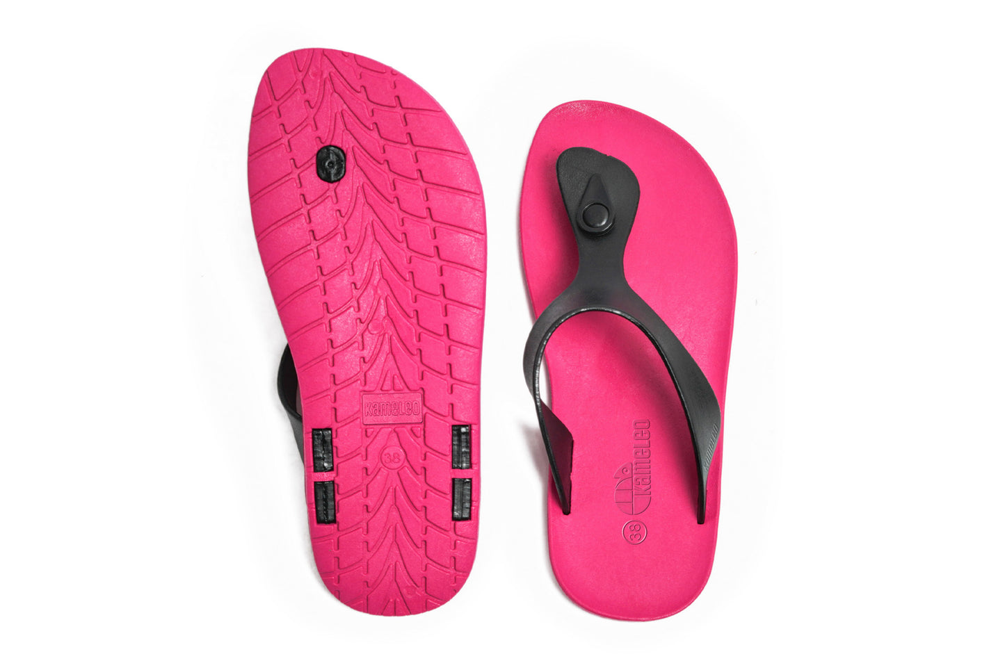 Candy Pink Sole Black Strap