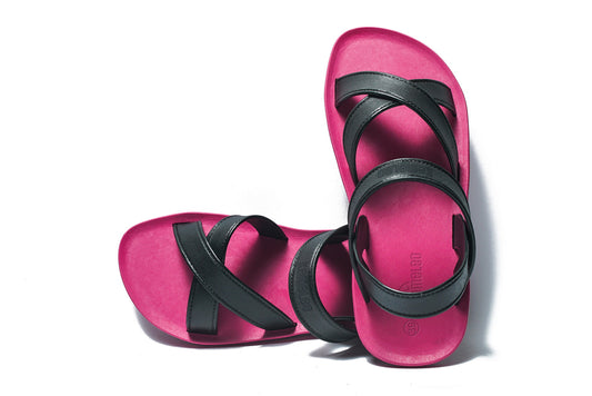 Cross Plus Pink Sole Black Strap