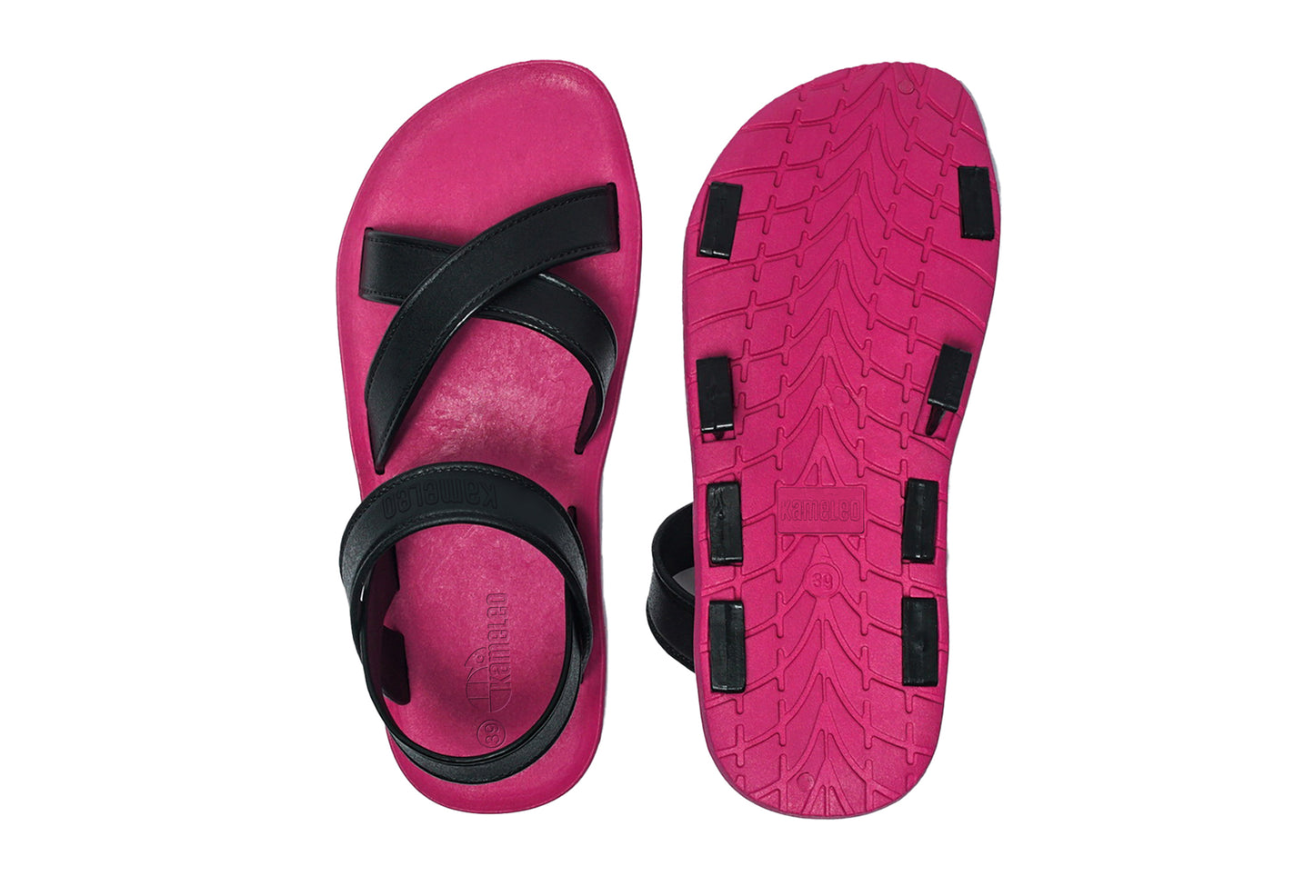 Cross Plus Pink Sole Black Strap