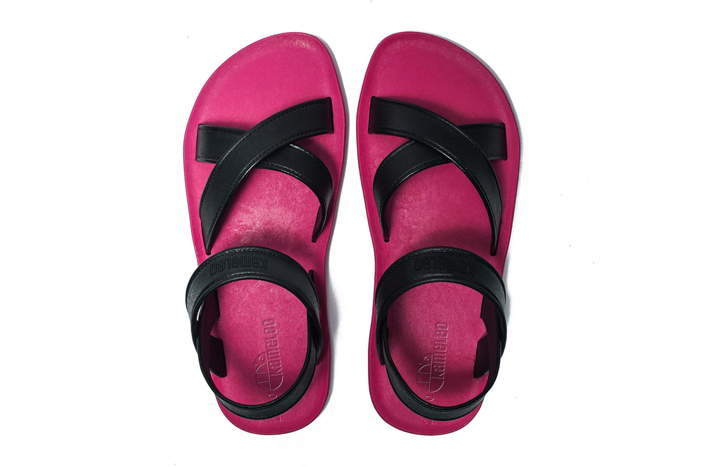 Cross Plus Kids Pink Sole Black Strap