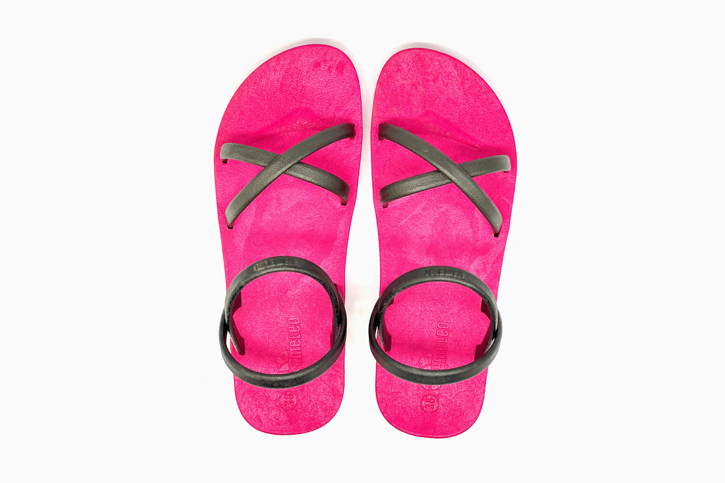 Cross Slim Pink Sole Black Strap