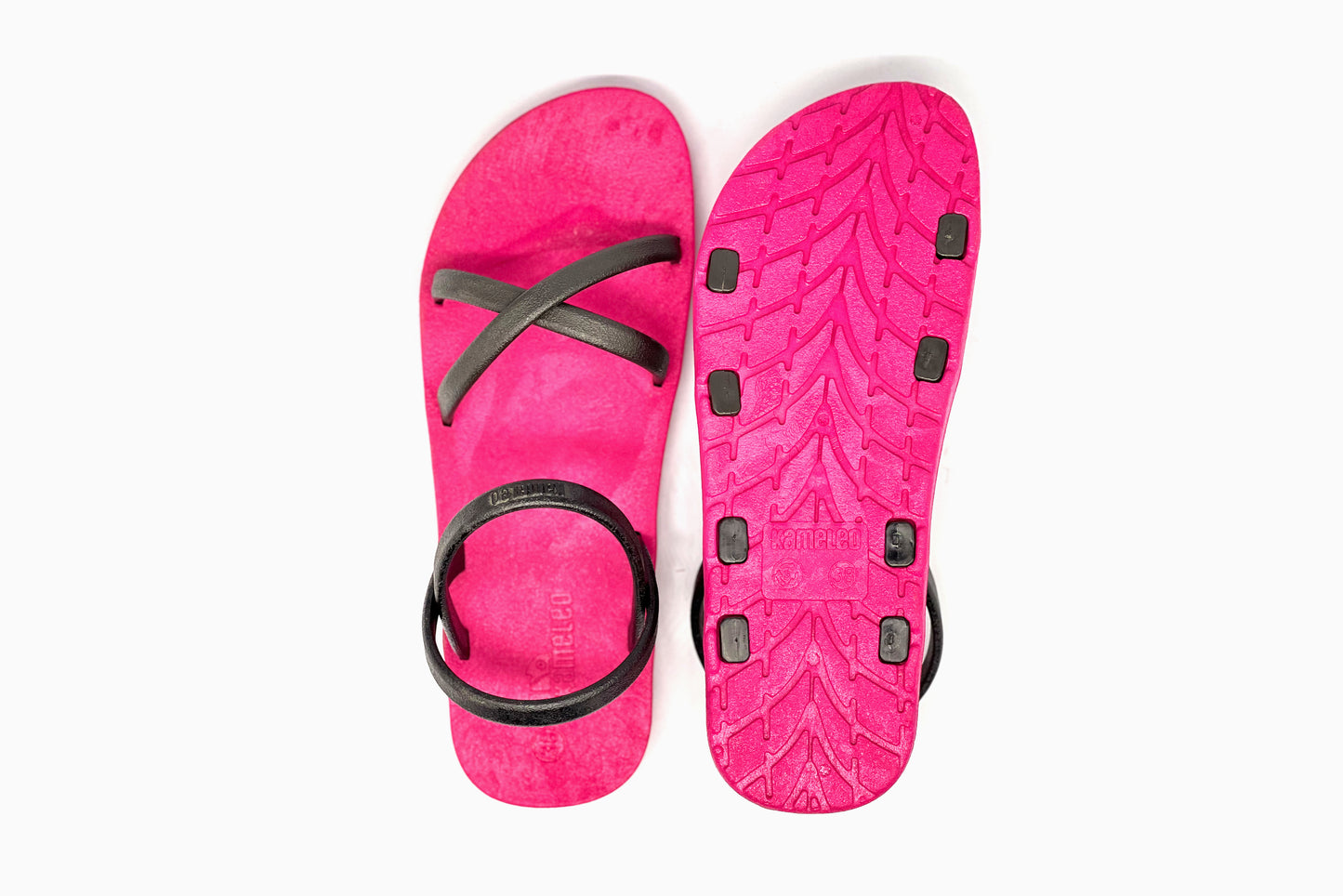 Cross Slim Pink Sole Black Strap
