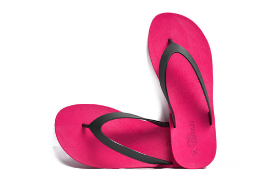 Flippy Pink Sole Black Strap