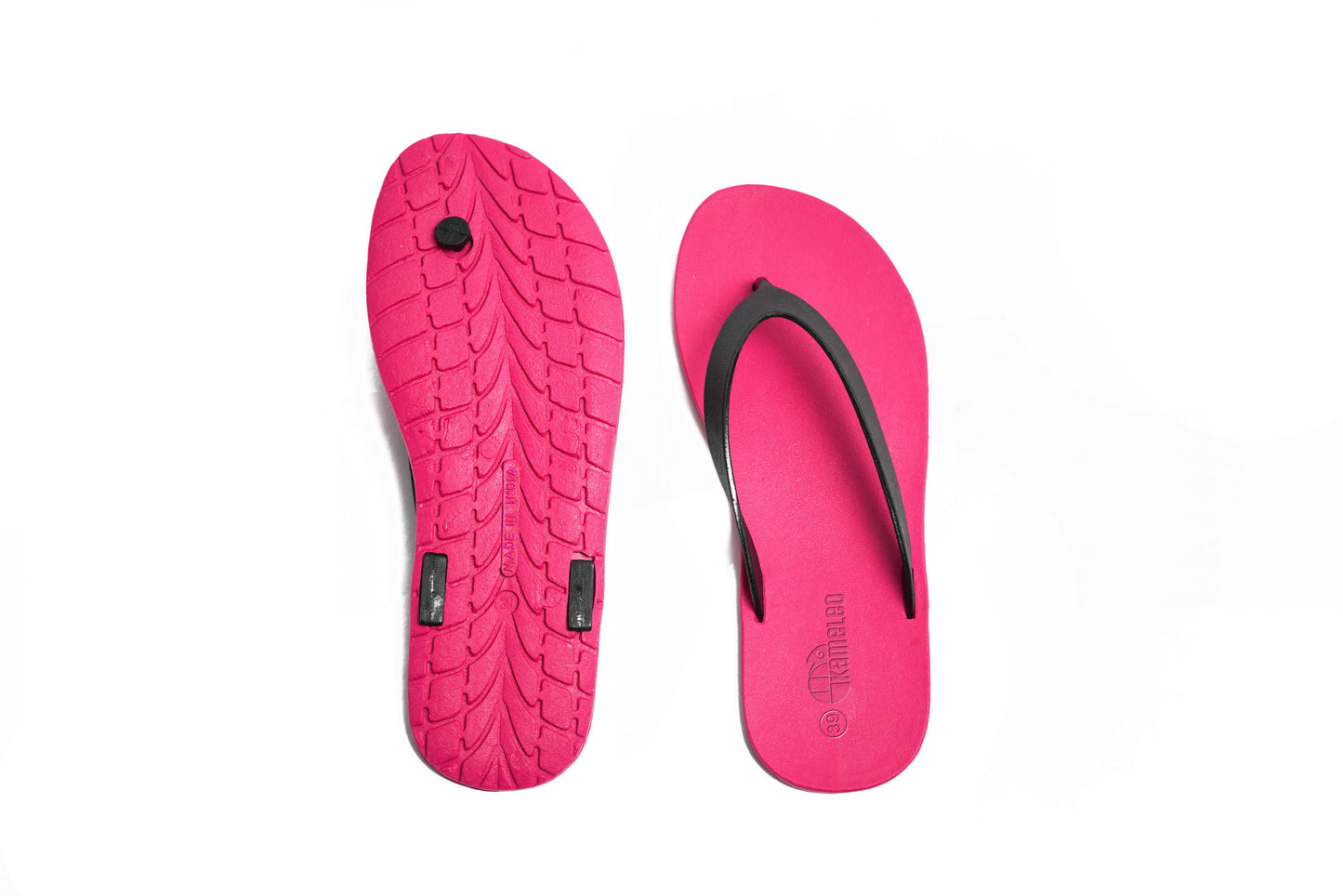 Flippy Pink Sole Black Strap