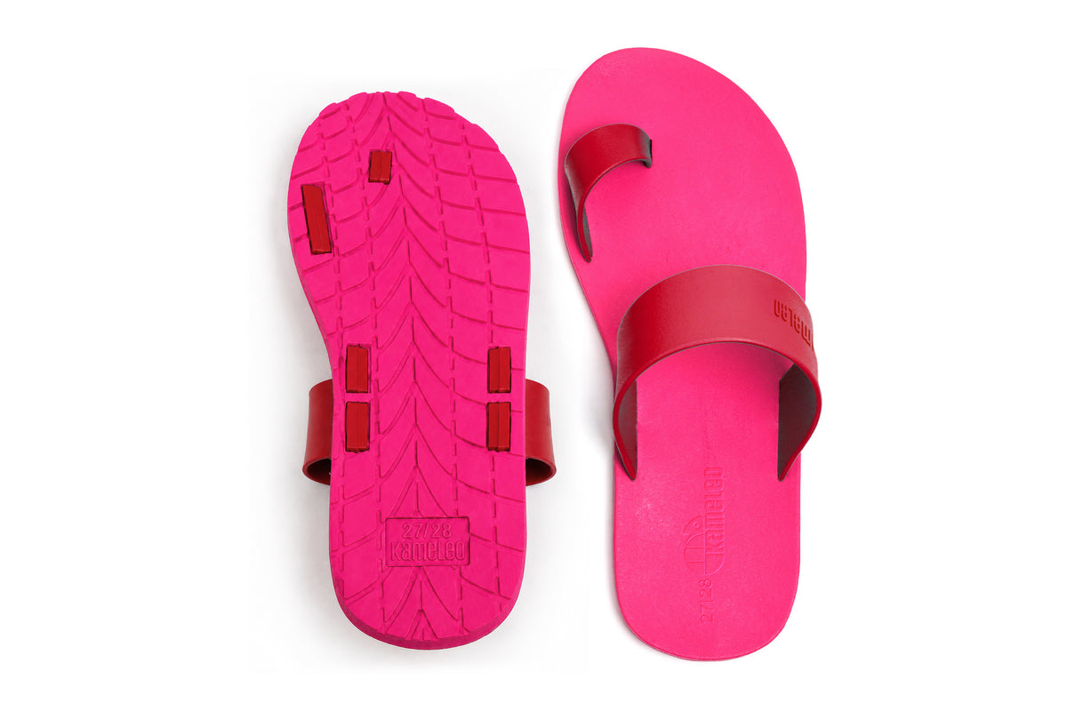 Pop Thumb Kids Pink Sole Red Strap