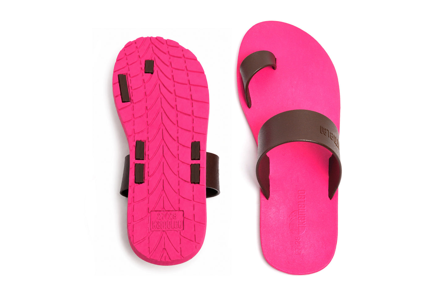 Pop Thumb Kids Pink Sole Brown Strap