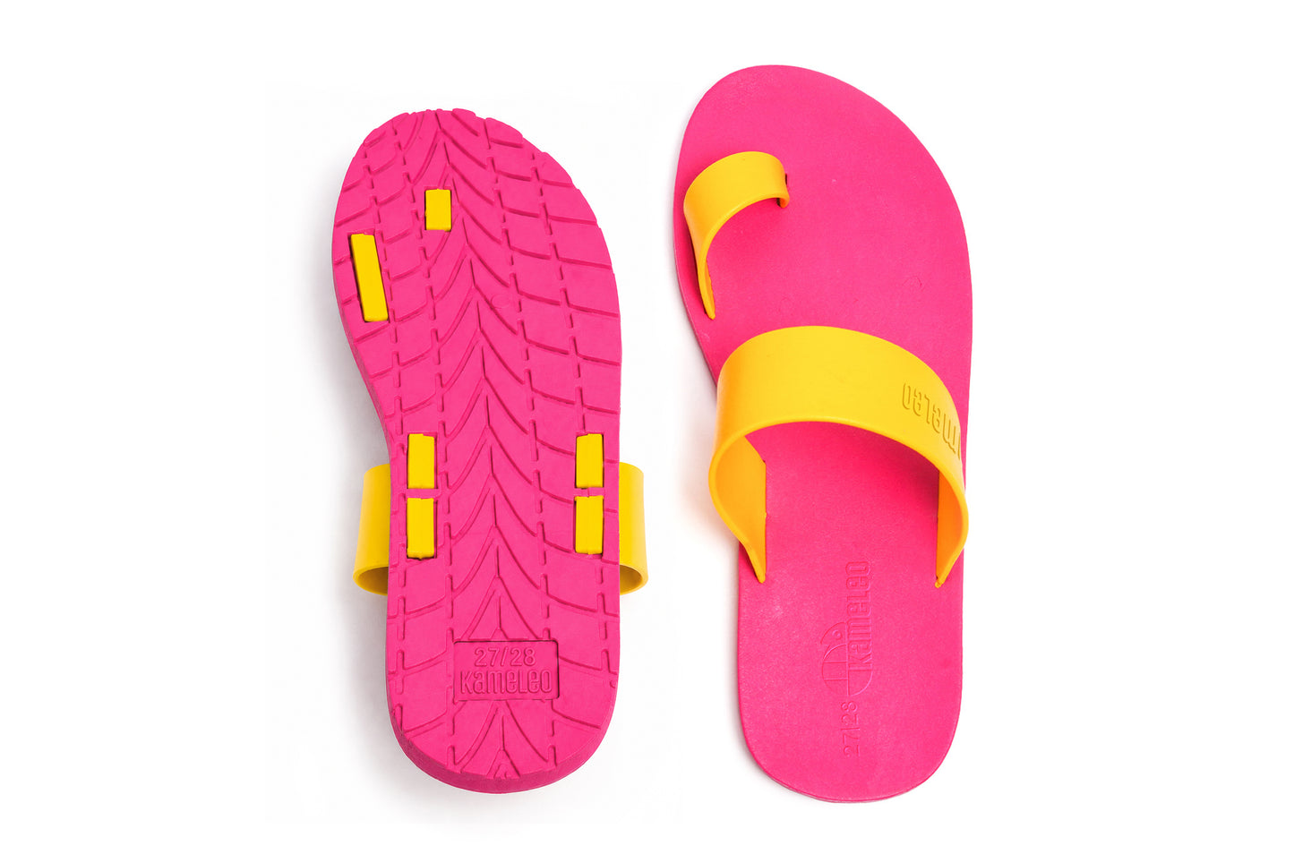 Pop Thumb Kids Pink Sole Yellow Strap