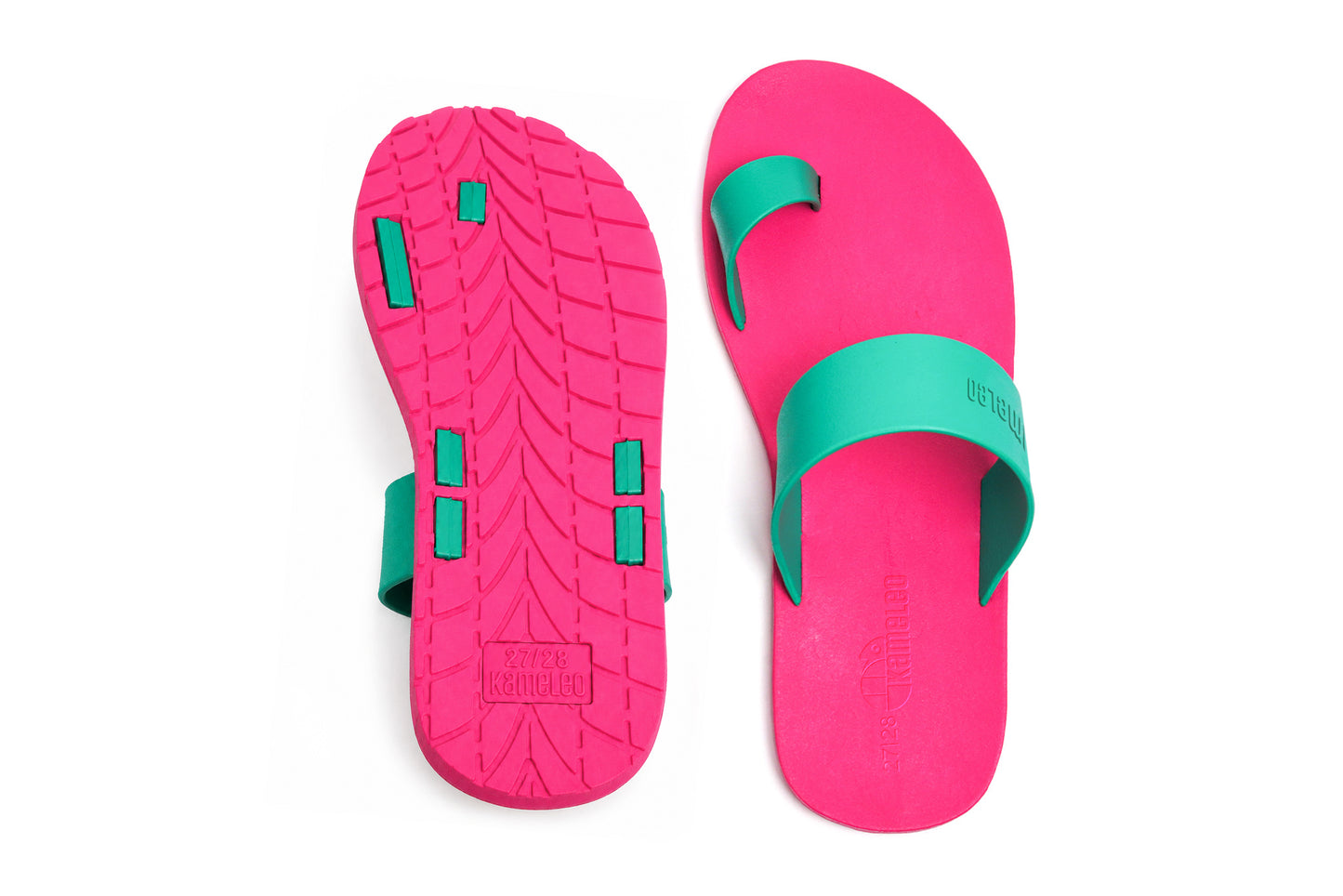 Pop Thumb Kids Pink Sole Green Strap