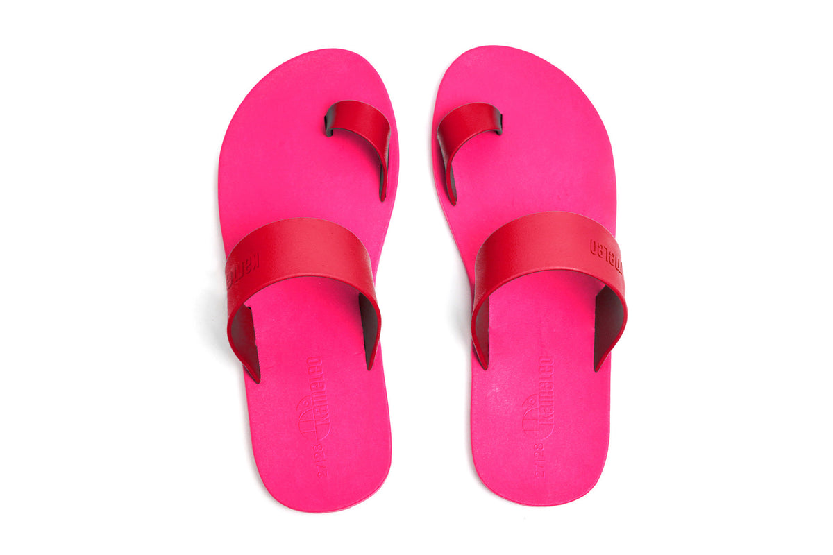 Pop Thumb Kids Pink Sole Red Strap