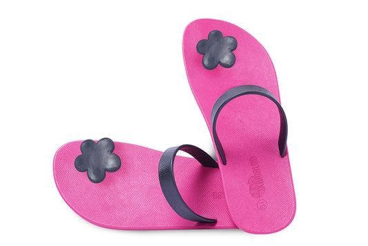 Poppi Flora Pink Sole Black Strap
