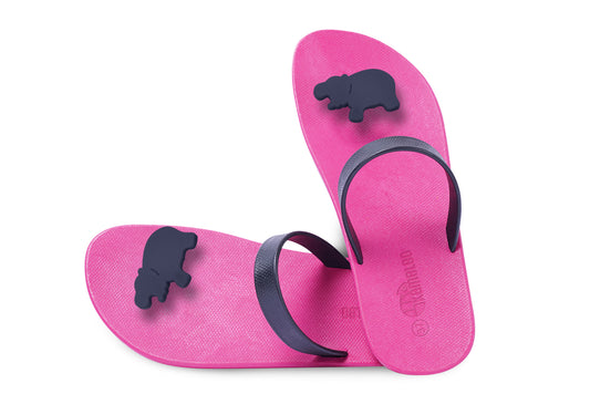 Poppi Hippo Pink Sole Black Strap