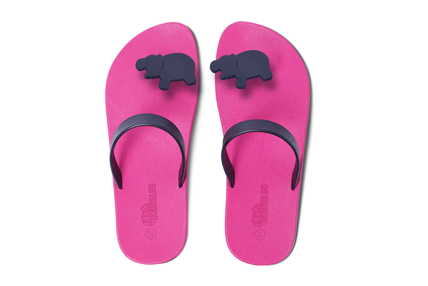 Poppi Hippo Pink Sole Black Strap