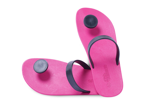 Poppi Dot Pink Sole Black Strap