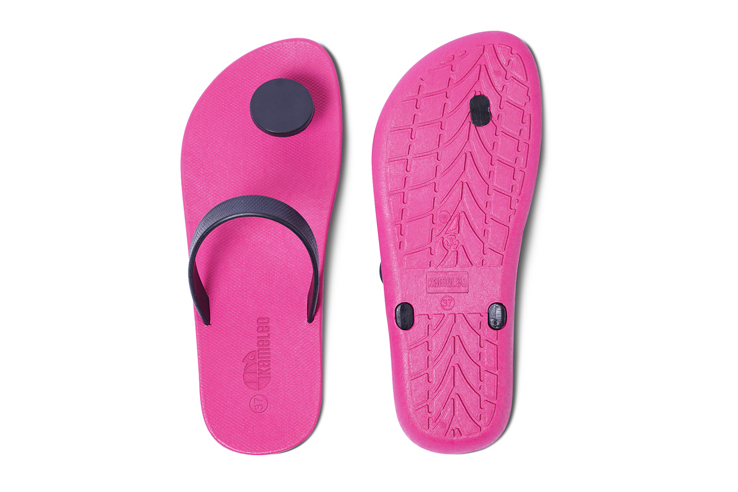 Poppi Dot Pink Sole Black Strap