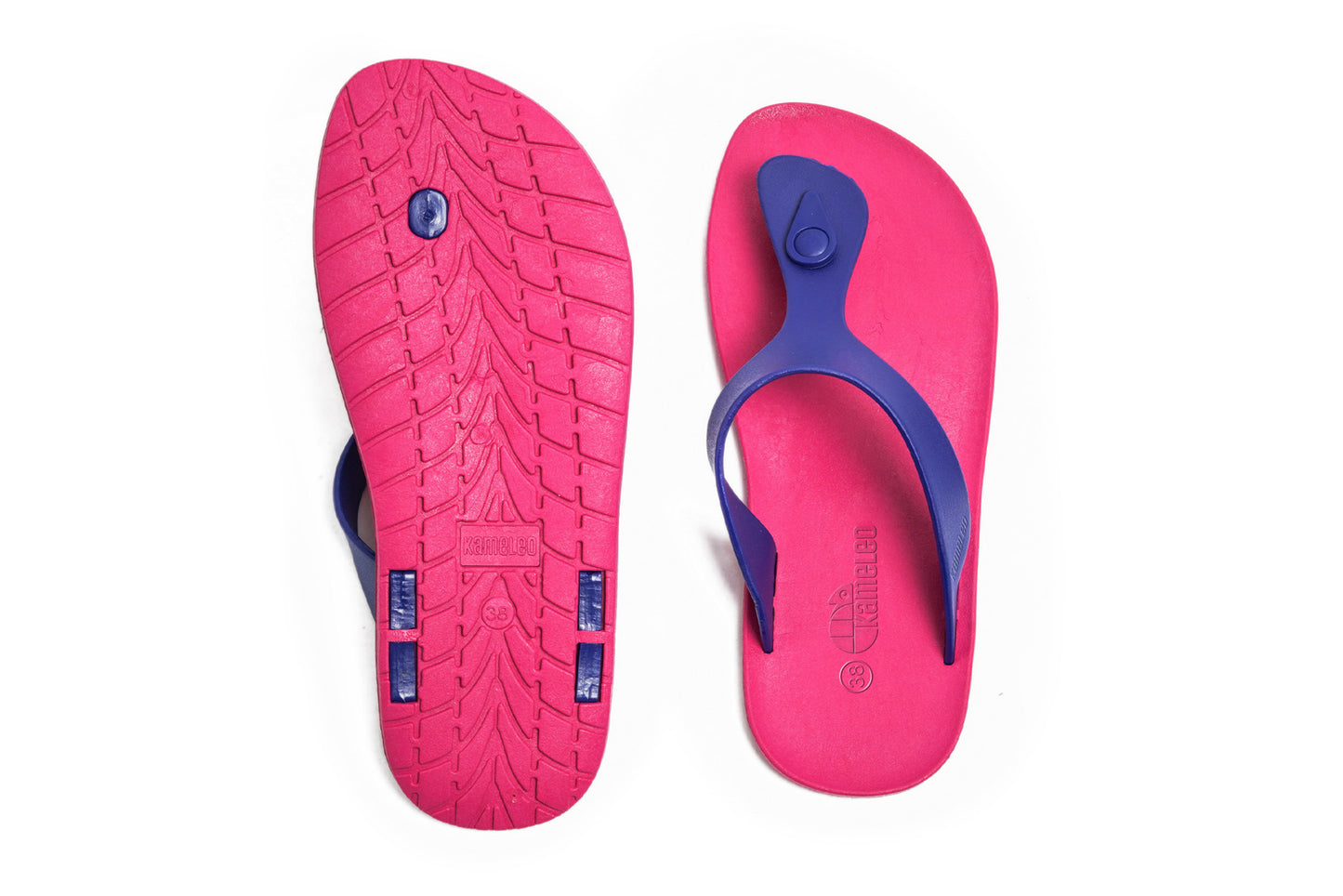 Candy Pink Sole Blue Strap