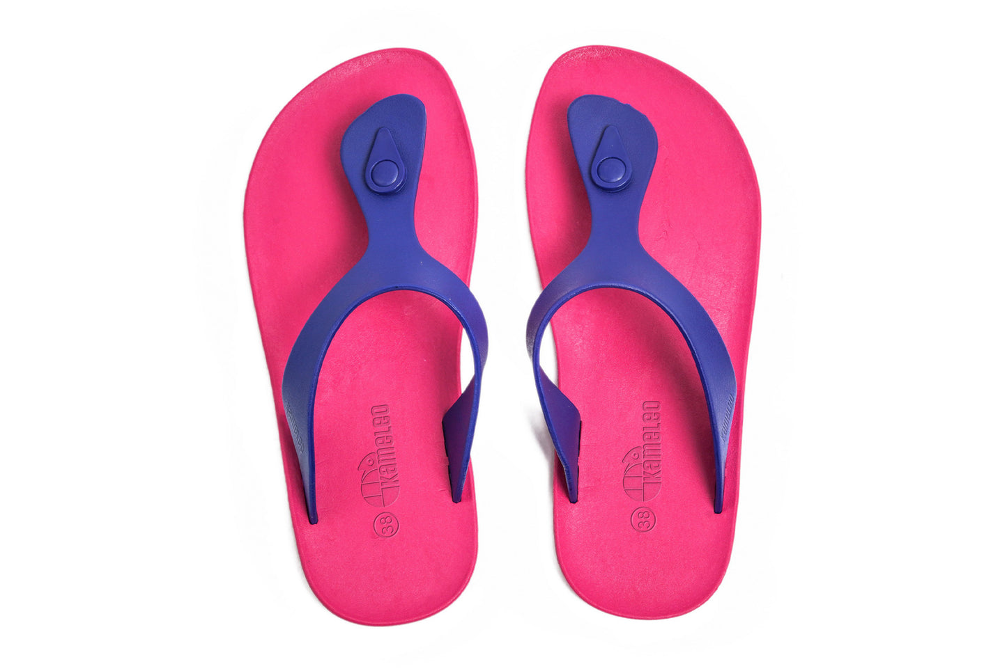 Candy Pink Sole Blue Strap
