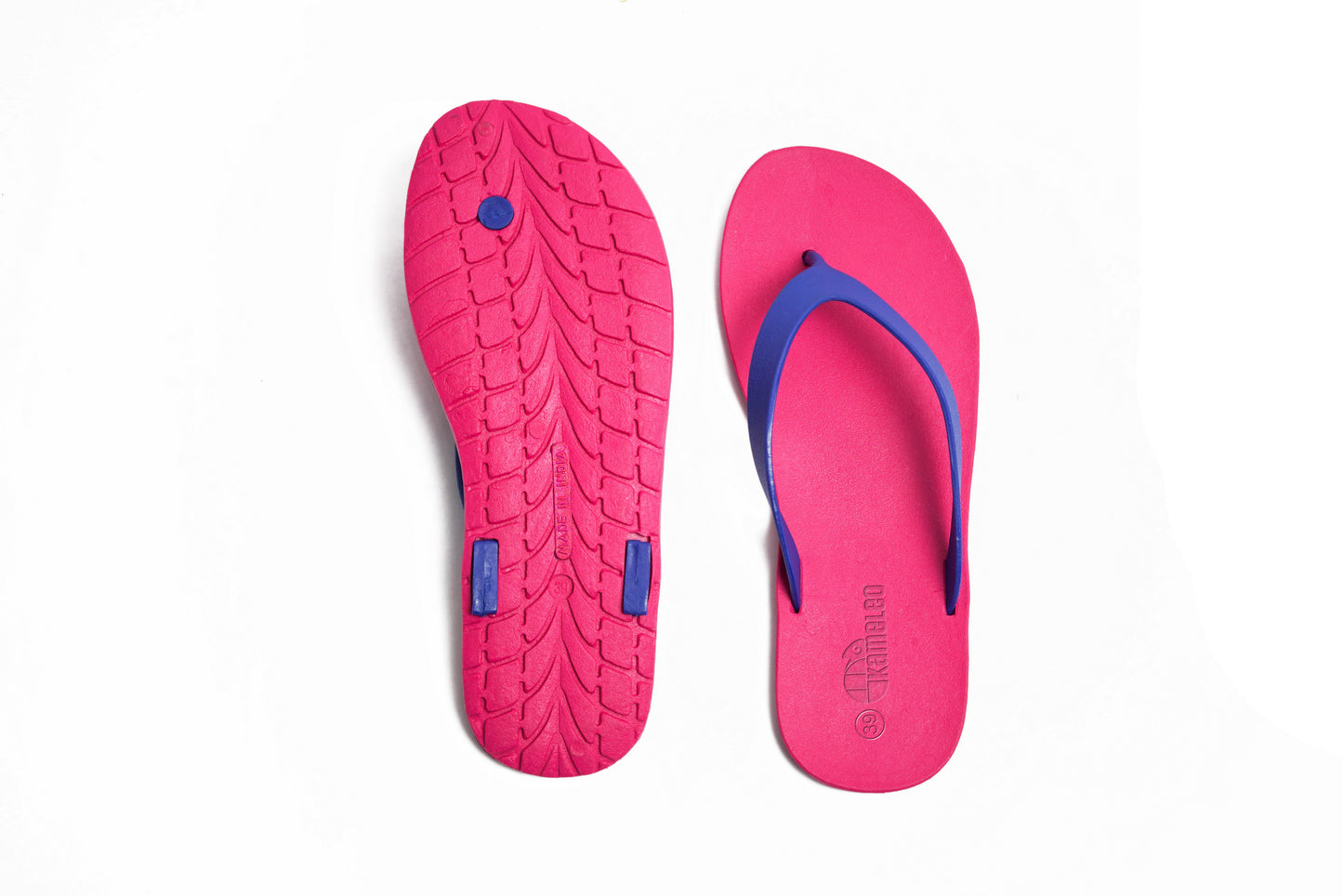Flippy Pink Sole Blue Strap