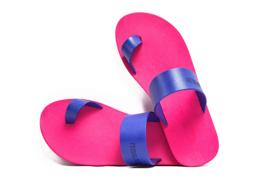 Pop Thumb Pink Sole Blue Strap