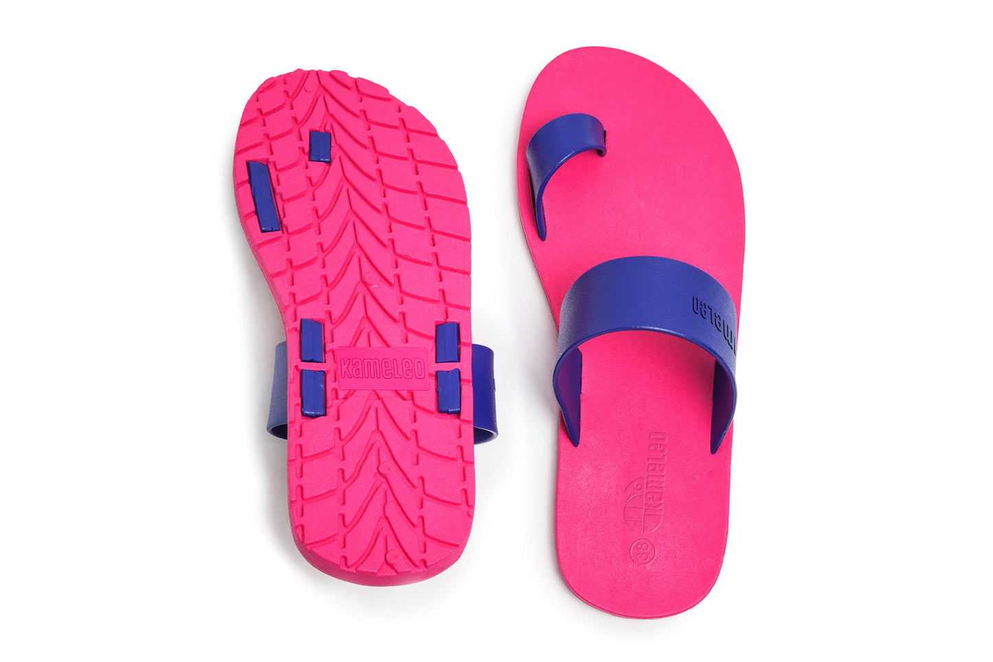 Pop Thumb Pink Sole Blue Strap