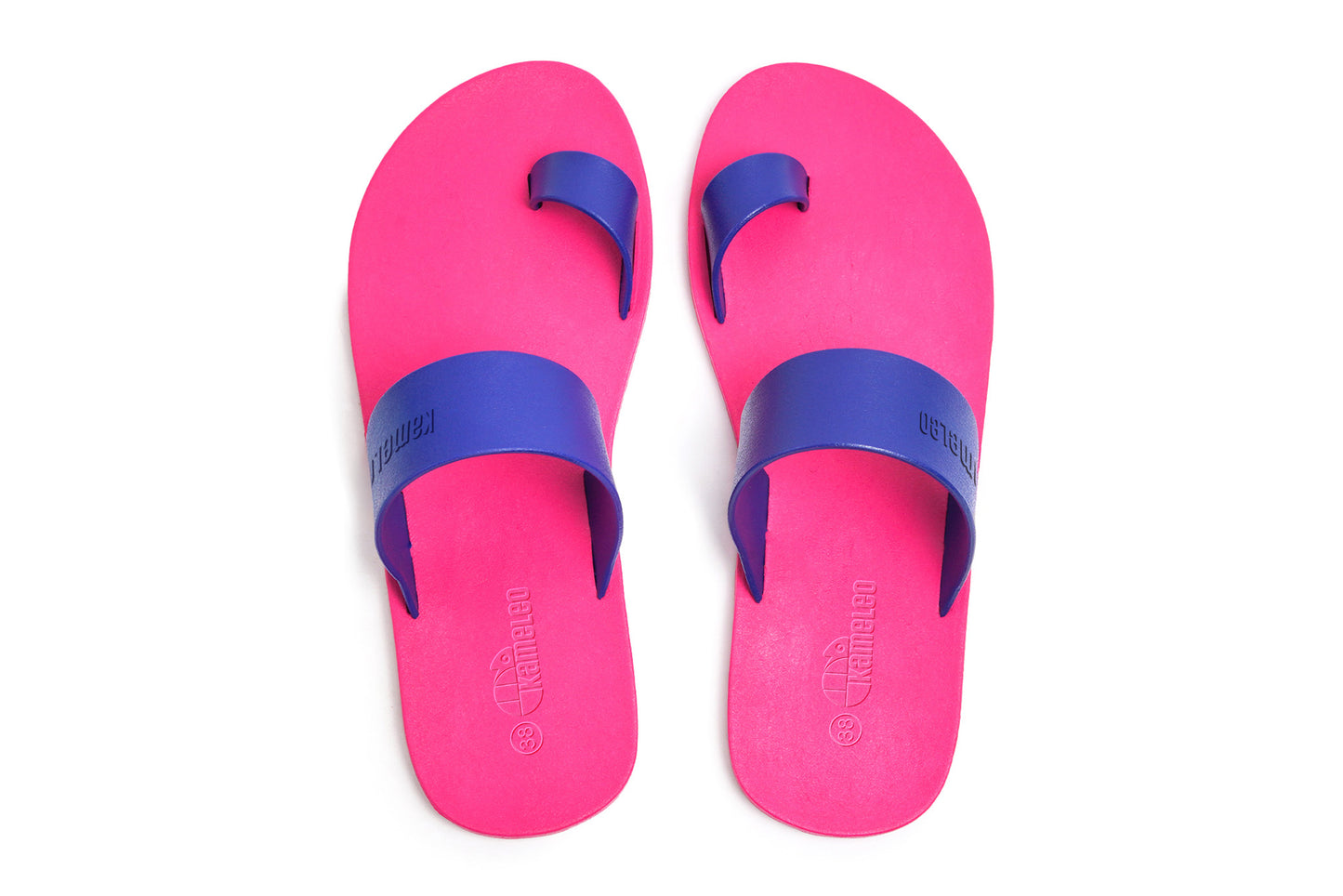 Pop Thumb Pink Sole Blue Strap