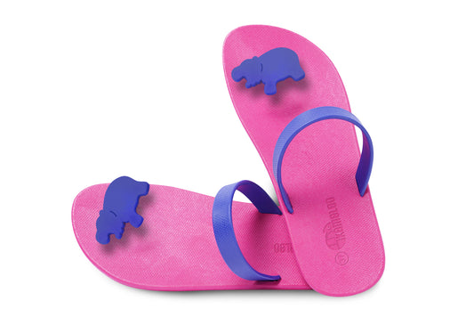 Poppi Hippo Pink Sole Blue Strap