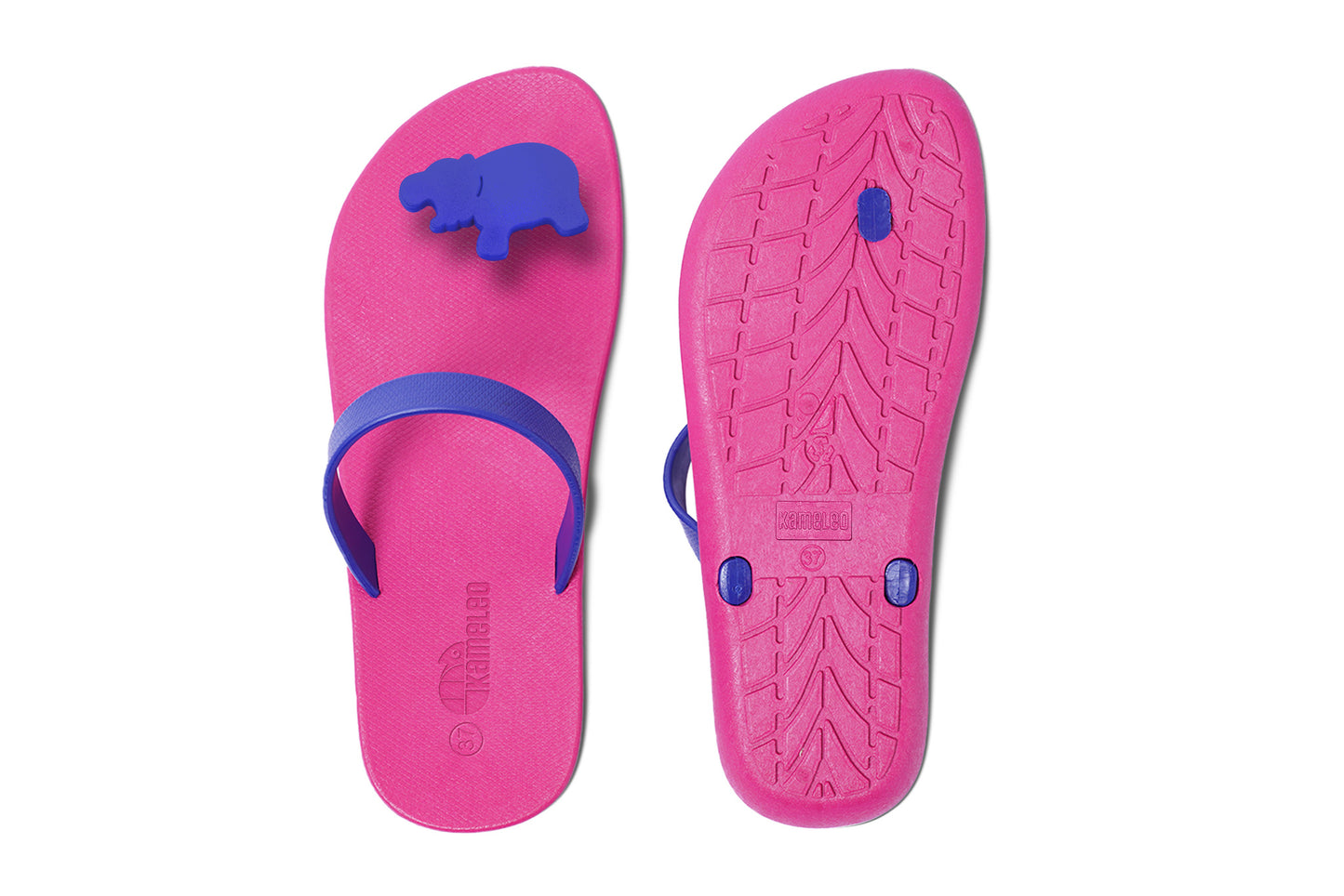Poppi Hippo Pink Sole Blue Strap