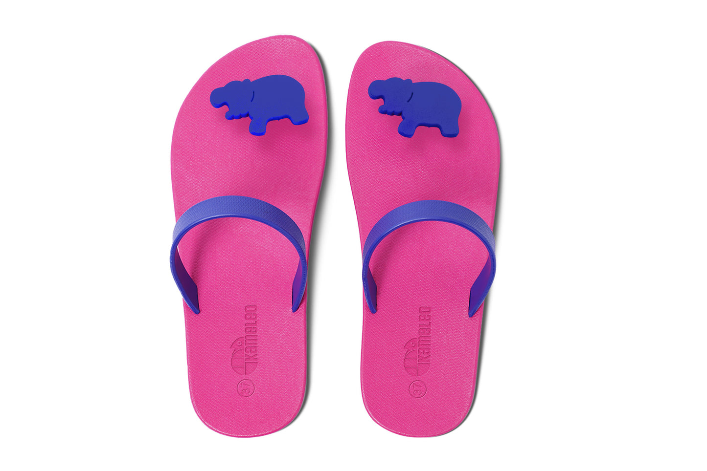 Poppi Hippo Pink Sole Blue Strap