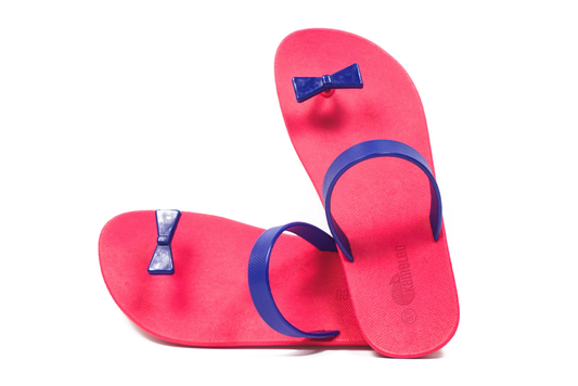 Poppi Bow Pink Sole Blue Strap