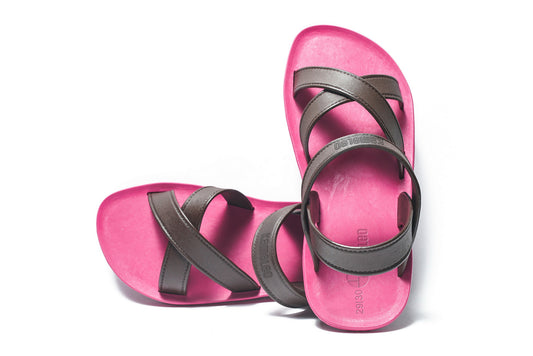 Cross Plus Kids Pink Sole Brown Strap