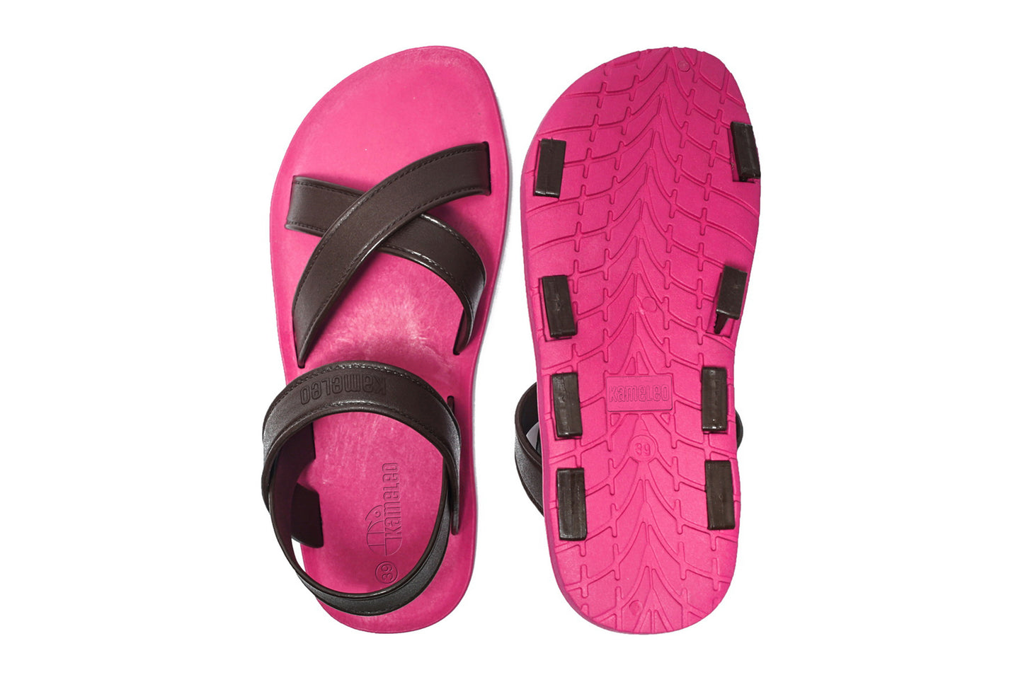 Cross Plus Pink Sole Brown Strap